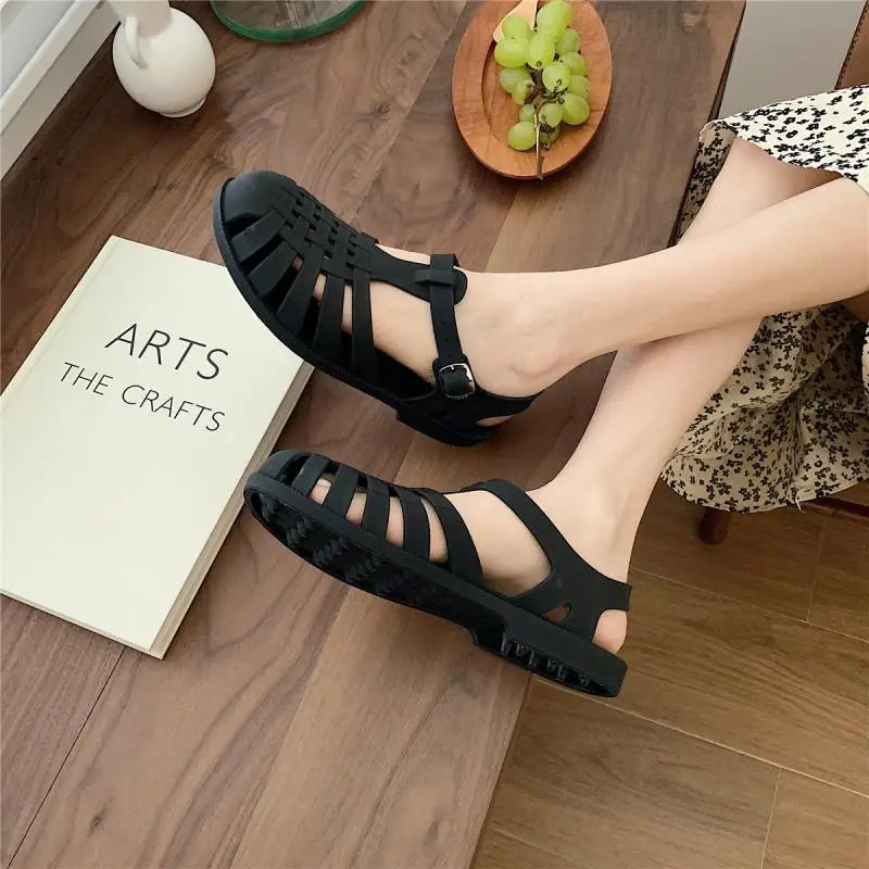 Plateau Sandalen Damen | verstellbare Riemen | luftiges Material | Sommerlook-Luzern Mode