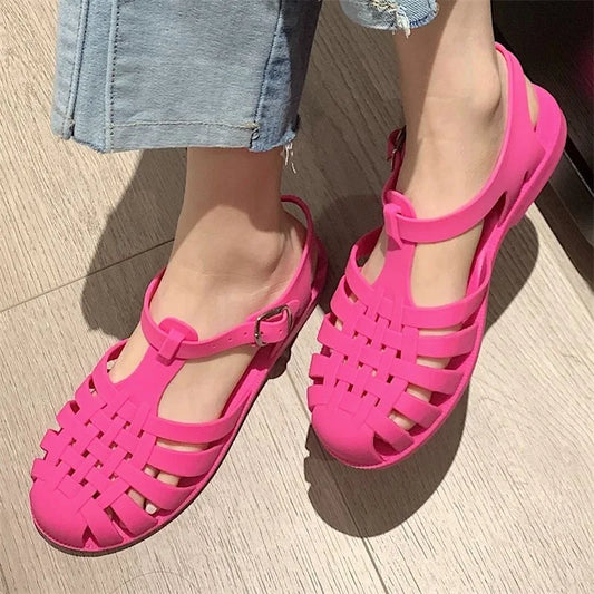 Plateau Sandalen Damen | verstellbare Riemen | luftiges Material | Sommerlook-Luzern Mode