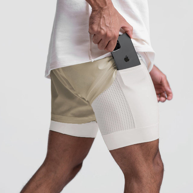 Trainingsshorts Herren | Schnell trocknend | Innenhose | Für Sport & Freizeit-Hellkhaki-S-Luzern Mode