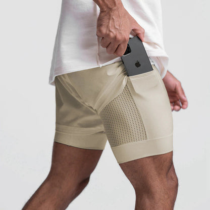 Trainingsshorts Herren | Schnell trocknend | Innenhose | Für Sport & Freizeit-Khaki-S-Luzern Mode