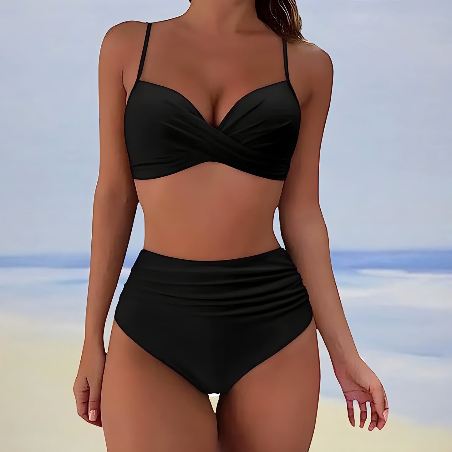 High-Waist Bikini Damen | Figurformend | Bequem | Trendy | Bademode Sommer-Luzern Mode