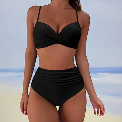 High-Waist Bikini Damen | Figurformend | Bequem | Trendy | Bademode Sommer-Luzern Mode