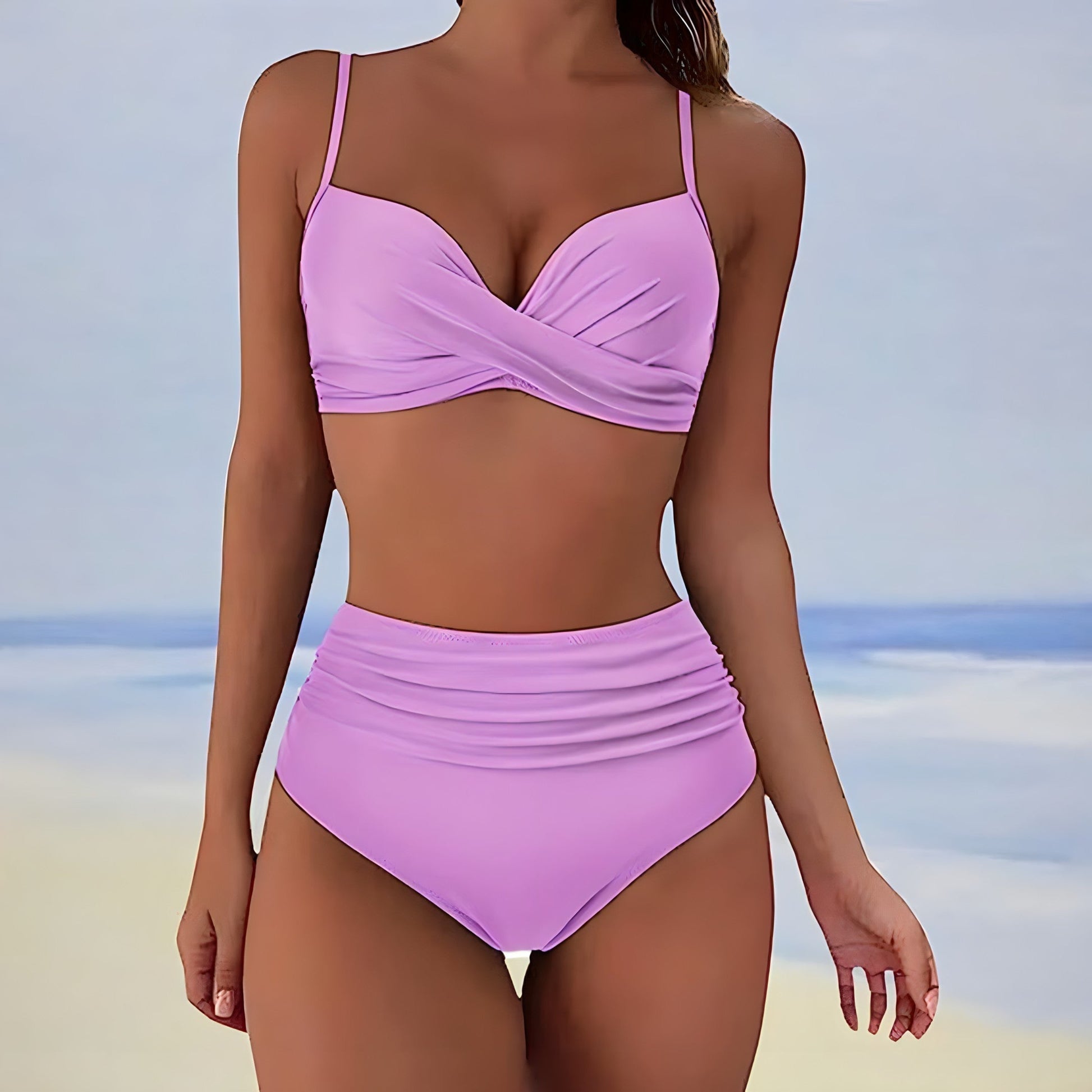 High-Waist Bikini Damen | Figurformend | Bequem | Trendy | Bademode Sommer-Luzern Mode