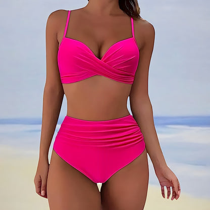 High-Waist Bikini Damen | Figurformend | Bequem | Trendy | Bademode Sommer-Luzern Mode