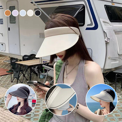 Damen Sonnenhut faltbar UV-Schutz | Roll-up Hut mit breiter Krempe Sommer-Luzern Mode