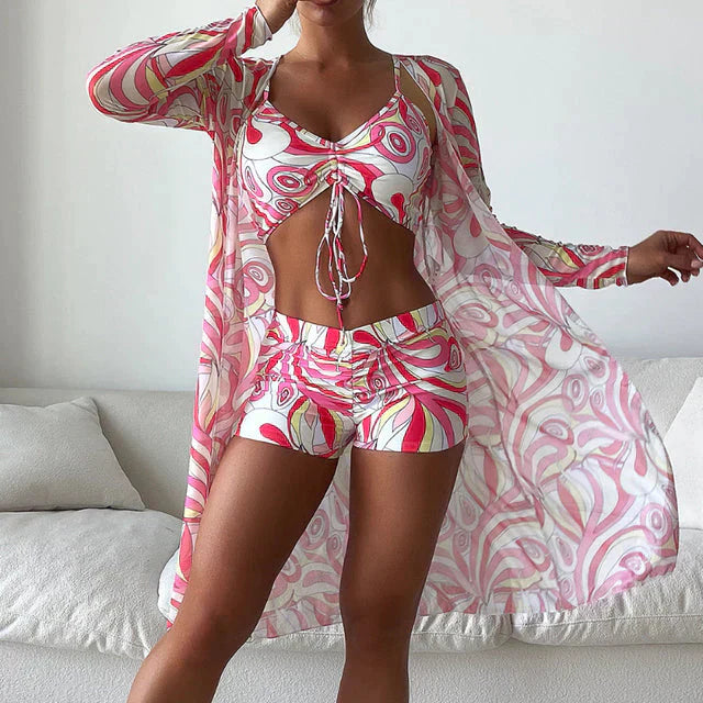 Bikini Damen Sommer | Figurbetont & bequem | Atmungsaktiv | Strand | Urlaub-Rosé-S-Luzern Mode