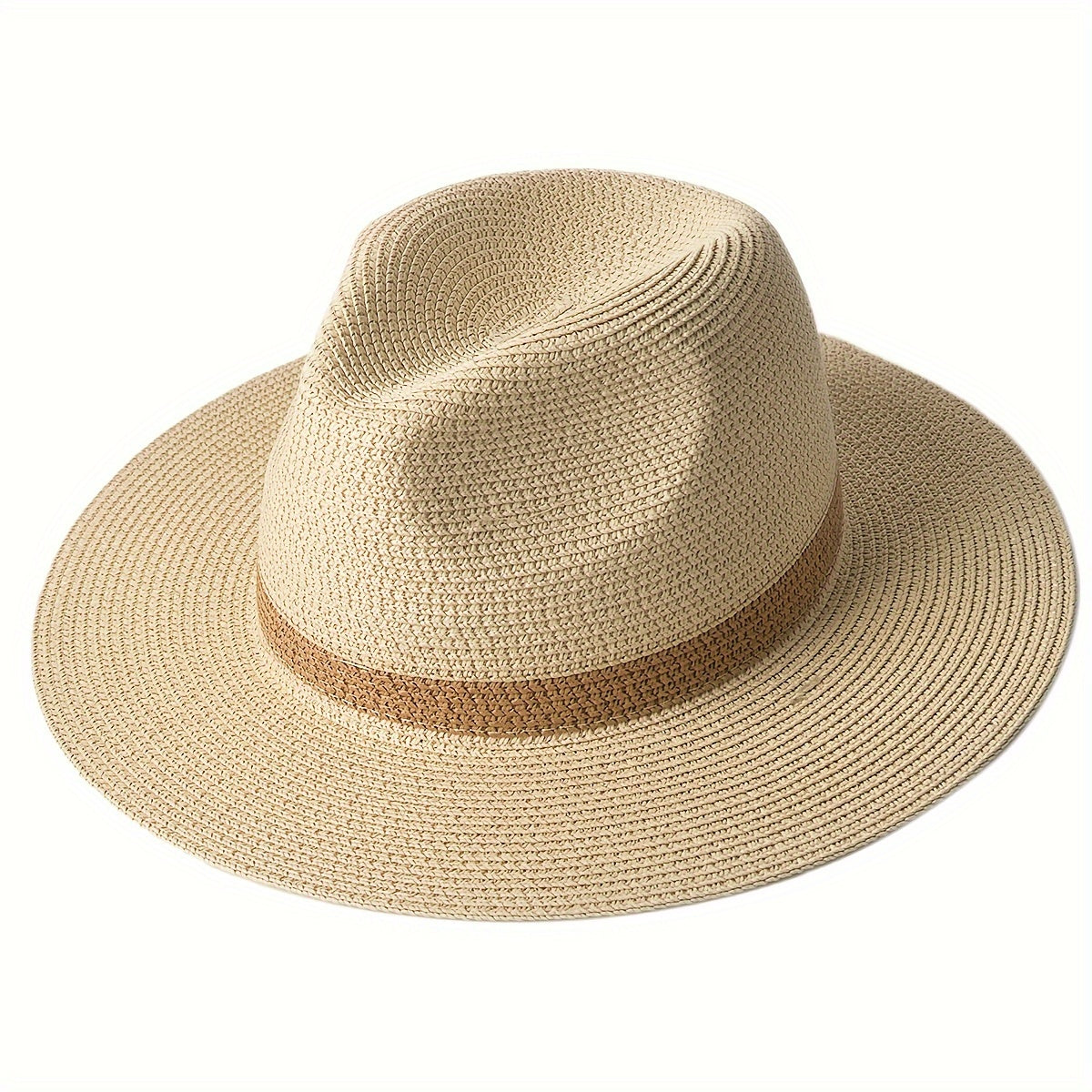Sommerhut breite Krempe | Panama Sonnenhut Unisex | Trendiger UV-Schutz-Beige-M/L-Luzern Mode