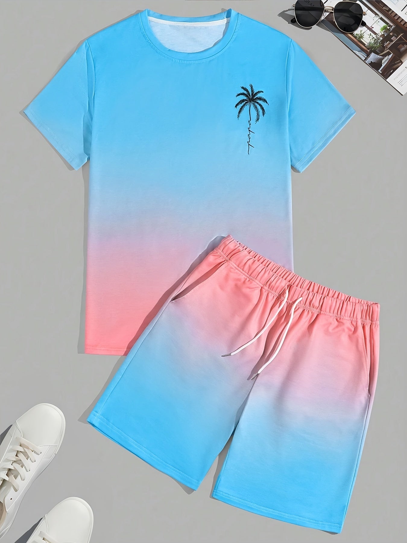 Sommer Set Herren | T-Shirt und Shorts | Atmungsaktiv | Bequem und modern-Luzern Mode