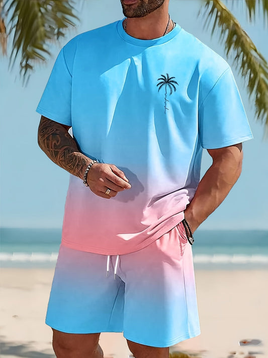 Sommer Set Herren | T-Shirt und Shorts | Atmungsaktiv | Bequem und modern-S-Luzern Mode