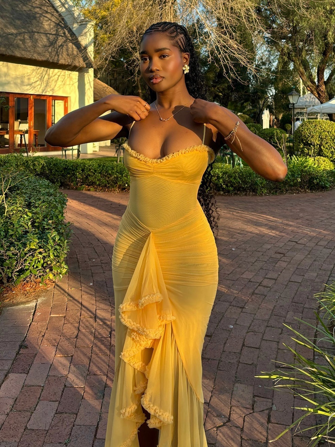 Maxi Sommerkleid Damen | Rüschen | Bequem | Figurfreundlich | Sommerfarben-Luzern Mode