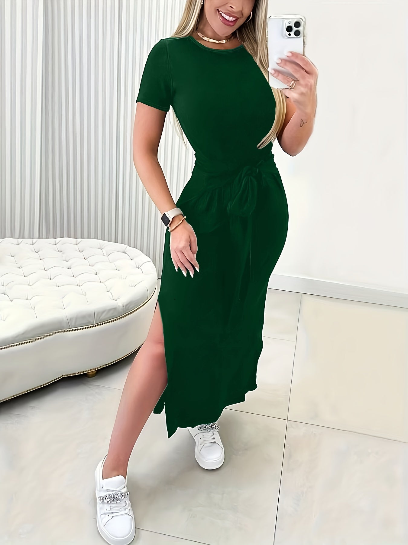 Trendiges Sommerkleid Damen | Figurbetonter Schnitt | Luftig und vielseitig-Luzern Mode