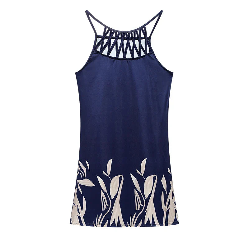 Sommerkleid Damen luftig | Ethno Tunika | Spaghettiträger | Casual Stil-Blumen-S-Luzern Mode
