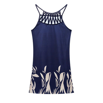 Sommerkleid Damen luftig | Ethno Tunika | Spaghettiträger | Casual Stil-Blumen-S-Luzern Mode