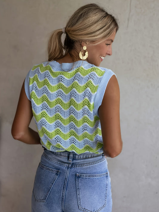 Sommertop Damen Twinning | Stricklook | Luftig & stylisch | 1 kaufen 1 gratis-Luzern Mode