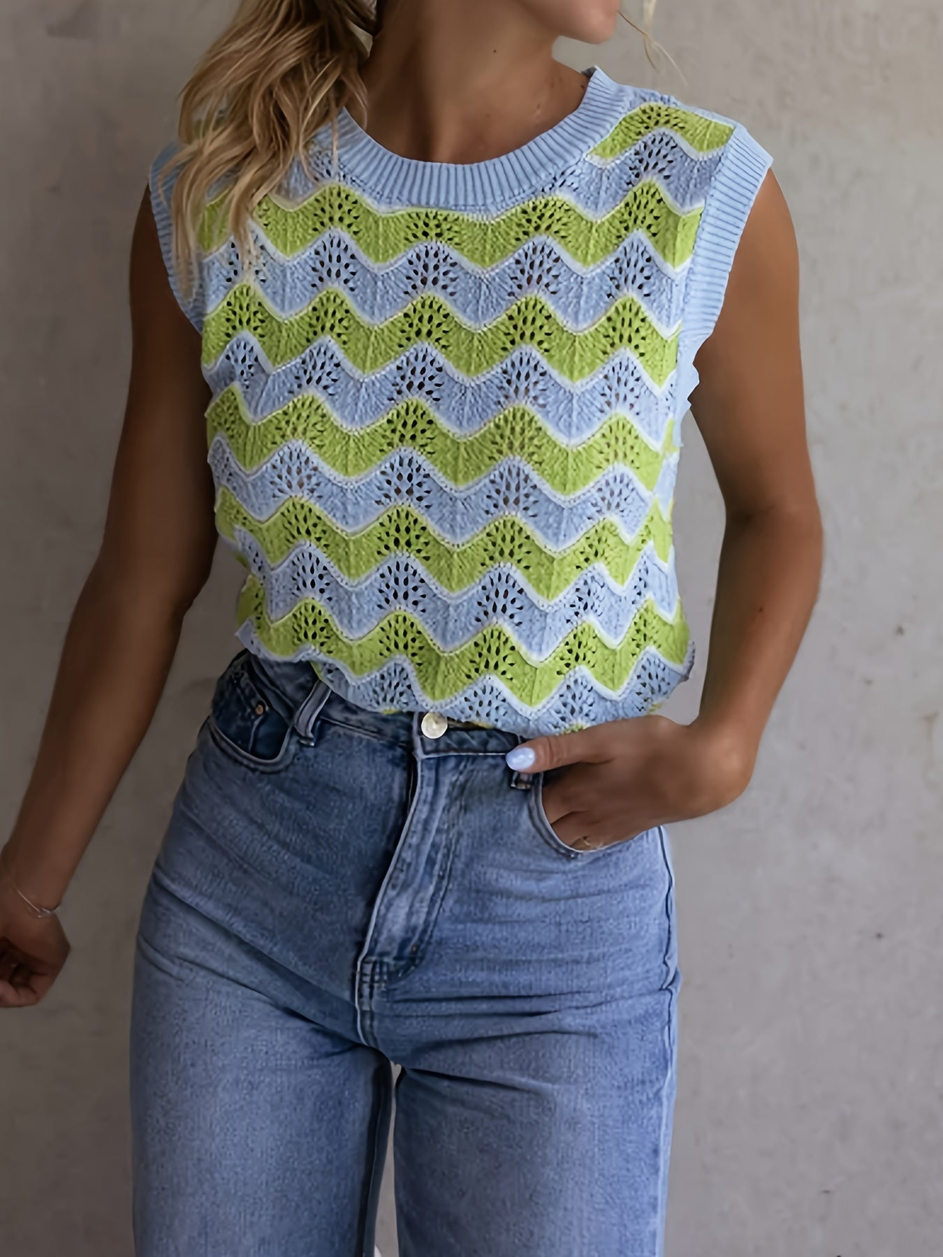 Sommertop Damen Twinning | Stricklook | Luftig & stylisch | 1 kaufen 1 gratis-Luzern Mode