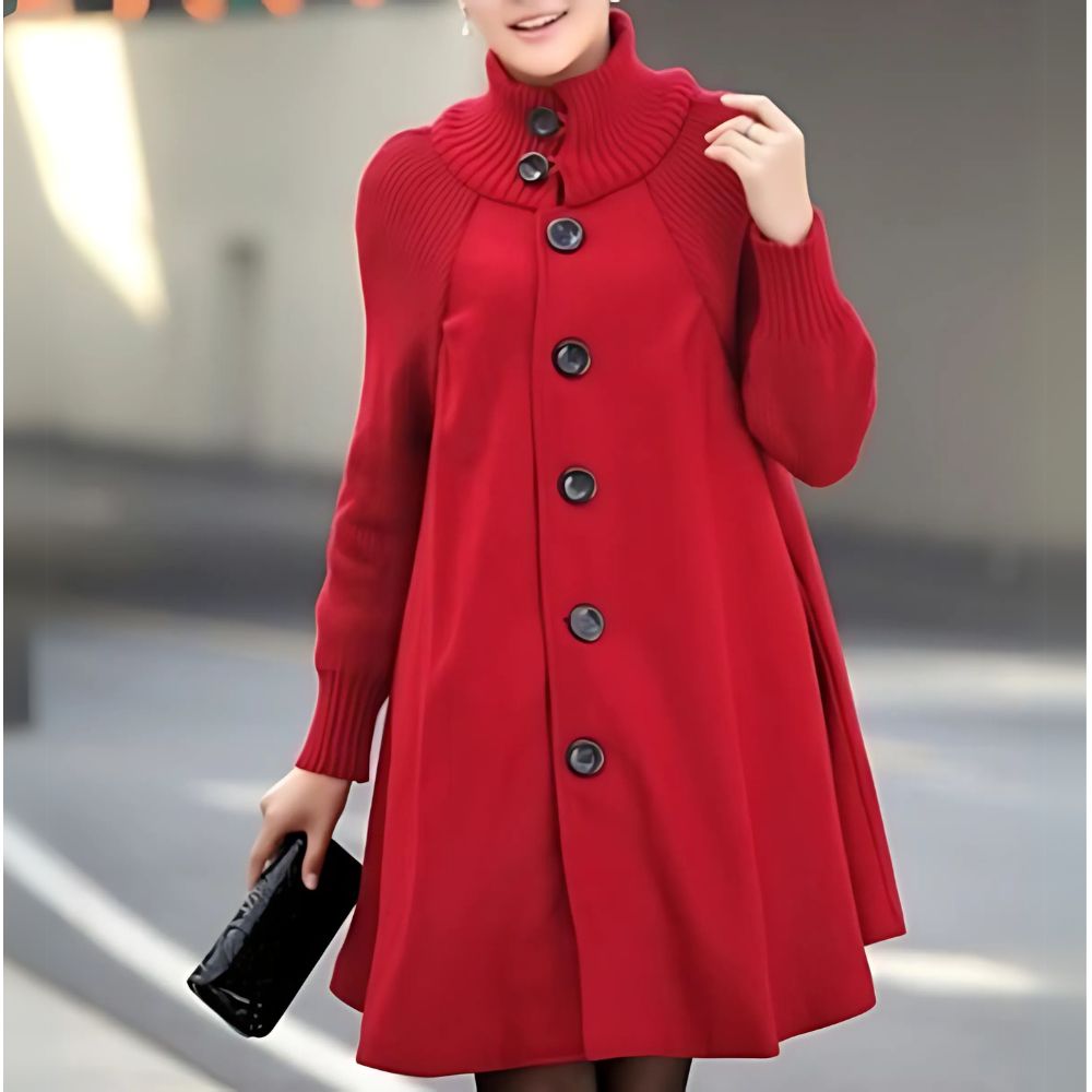 Lange Damesjacke mit Knöpfen – Mirella