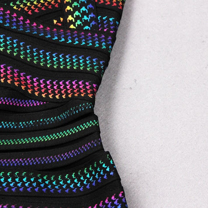 Sexy Minikleid Damen | Gestreift | Sommerkleid | Stretch | Party Outfit-Luzern Mode
