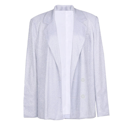 Glitzer Party Outfit Damen | Dreiteiler Set mit Blazer | Abendmode Trend-Top-S-Luzern Mode