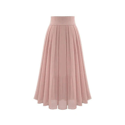 Plissiert | Maxilänge | hohe Taille | elastischer Bund | zweilagig | Chiffon | A-Linie-Luzern Mode