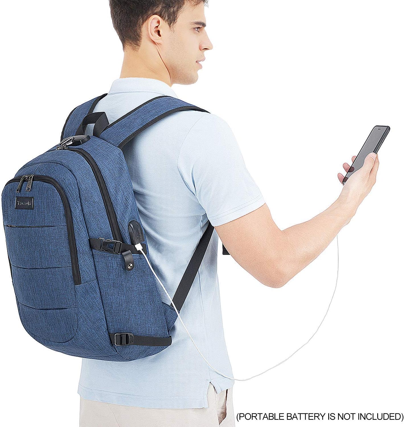 Extra großer Anti-Diebstahl Laptop- und Reiserucksack mit USB-Anschluss – 30–50L