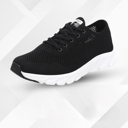 Damen Barfuß-Sneaker | Orthopädisch | Schnürverschluss | Ultraleicht-Schwarz-35-Luzern Mode