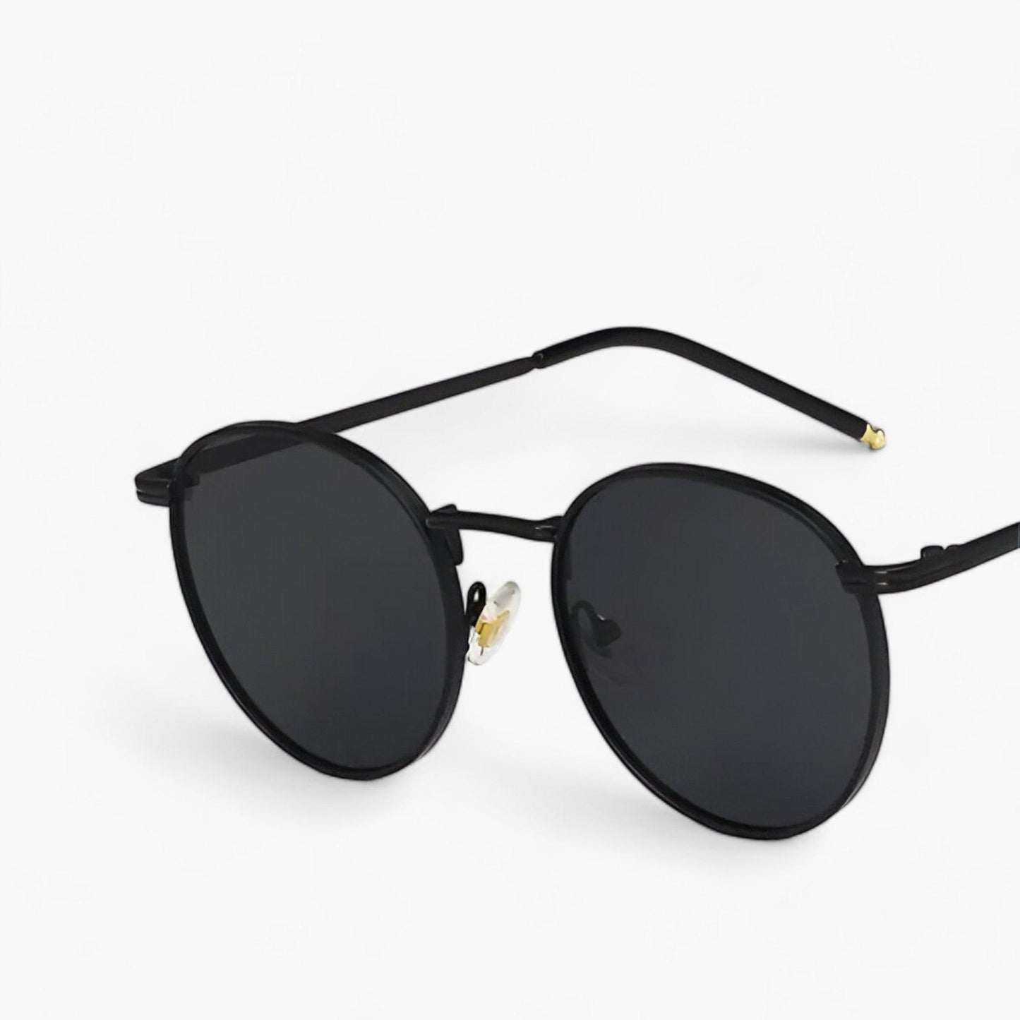 Sonnenbrille | Rundgläser | Unisex | Designer | Robust | Metallrahmen-Schwartz Grau-Luzern Mode