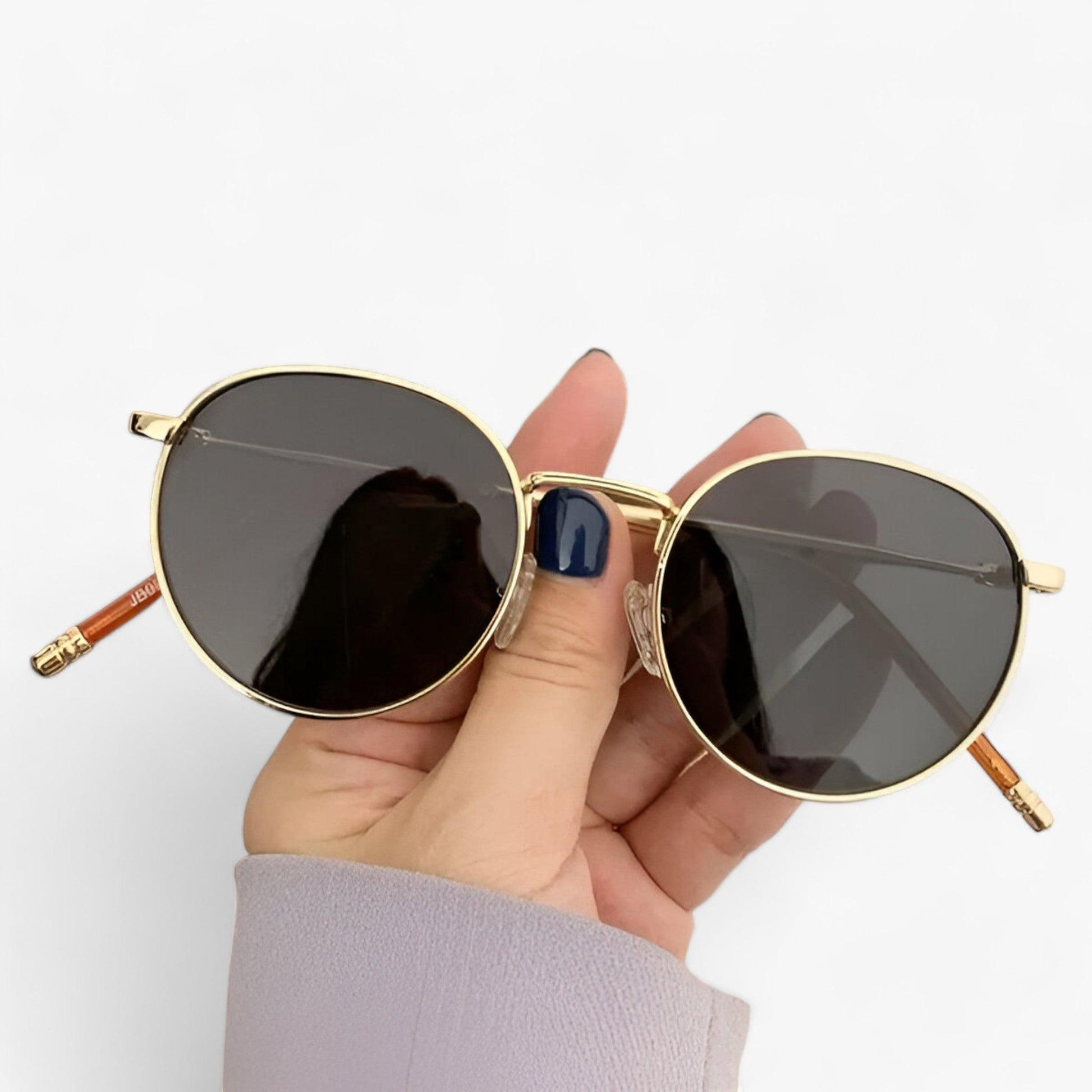 Sonnenbrille | Rundgläser | Unisex | Designer | Robust | Metallrahmen-Luzern Mode