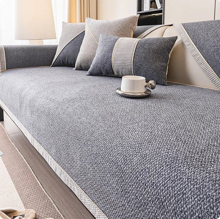 Universal Couch Cover with Non-Slip Backing for Sofa Protection 12