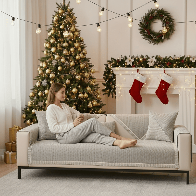 Universal Couch Cover with Non-Slip Backing for Sofa Protection 3