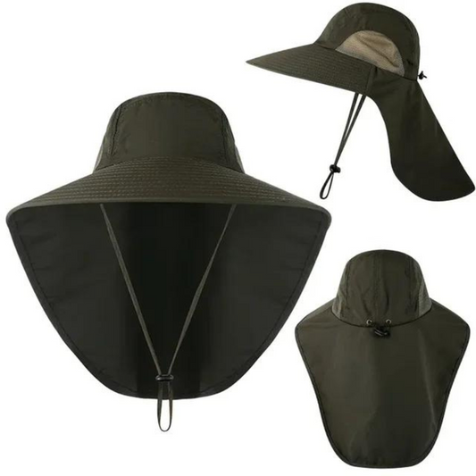 UV-Schutz | atmungsaktives Mesh | verstellbare Passform | Kordelzug | 54–60 cm-Armeegrün-Luzern Mode