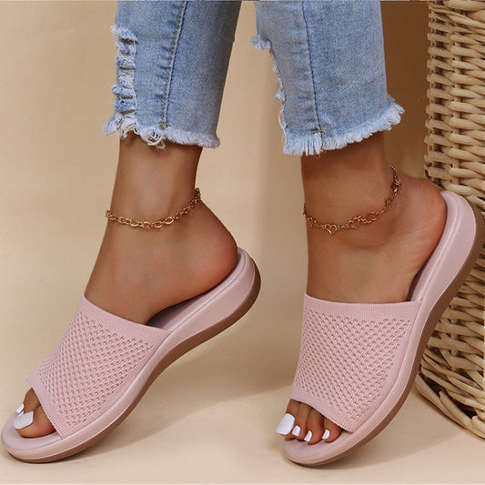 Atmungsaktive Damen Mesh-Hausschuhe mit Fußbett – Liora