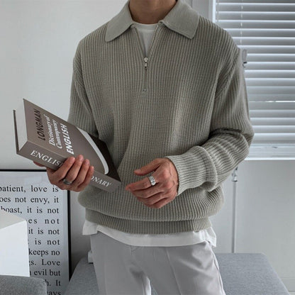 Herren Sweatshirt mit Reißverschluss-Kragen – Jonas