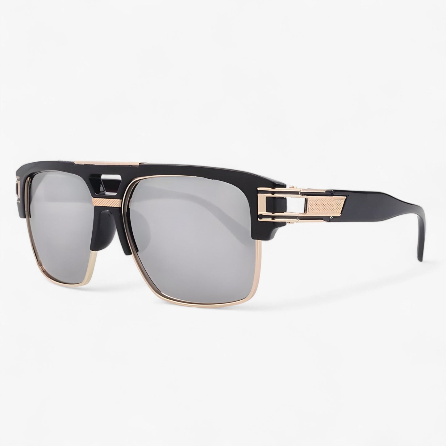 Sonnenbrille | Verspiegelt | Retro | Designer | Unisex | UV400-Schwarz Silber-Luzern Mode
