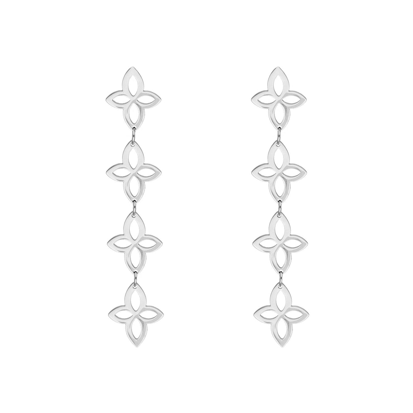 Vintage Blumen-Ohrringe Silber, eleganter Schmuck, florales Design, modisch, Damenaccessoire.