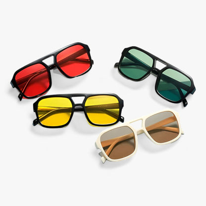 Oversized Sonnenbrille | Eckig | Unisex | UV-Schutz | Kunststoff-Luzern Mode