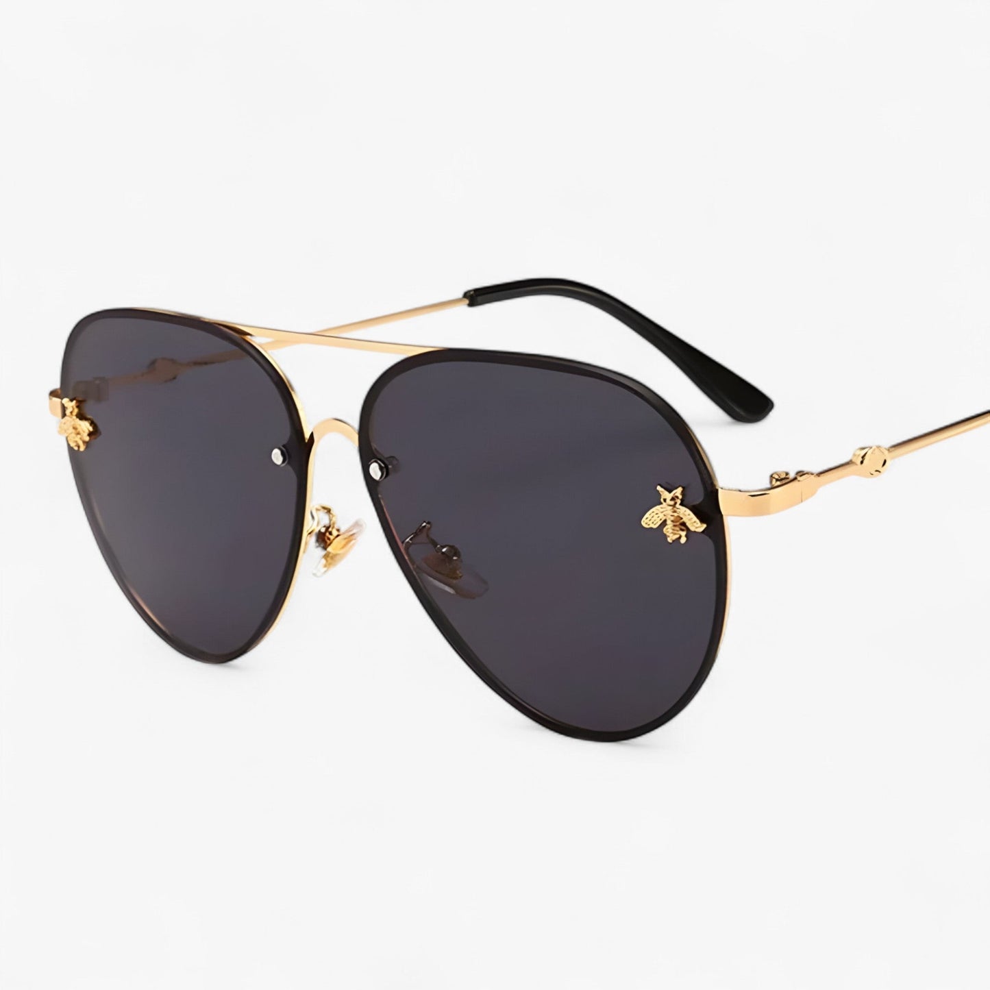 Piloten-Sonnenbrille | Bienen-Detail | Vintage | Unisex | UV-Schutz-Luzern Mode
