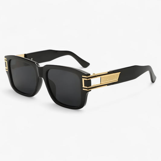 Sonnebrille | Eckig | Retro | Kunststoffrahmen | Unisex | UV400-Schwarz Grau-Luzern Mode