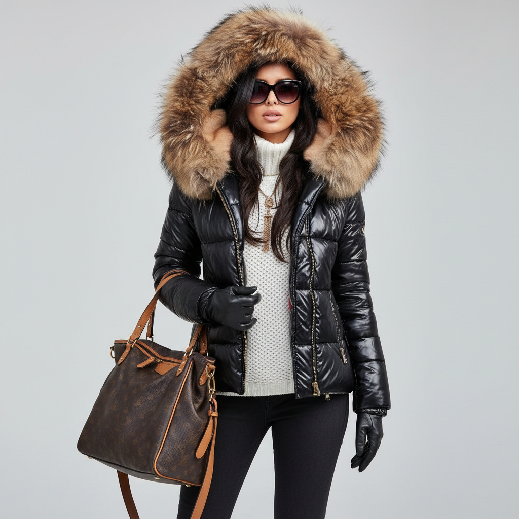Women's Thick Padded Winter Jacket with Hood, Wind and Water Resistant 2