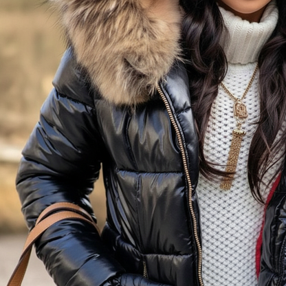 Women's Thick Padded Winter Jacket with Hood, Wind and Water Resistant 3
