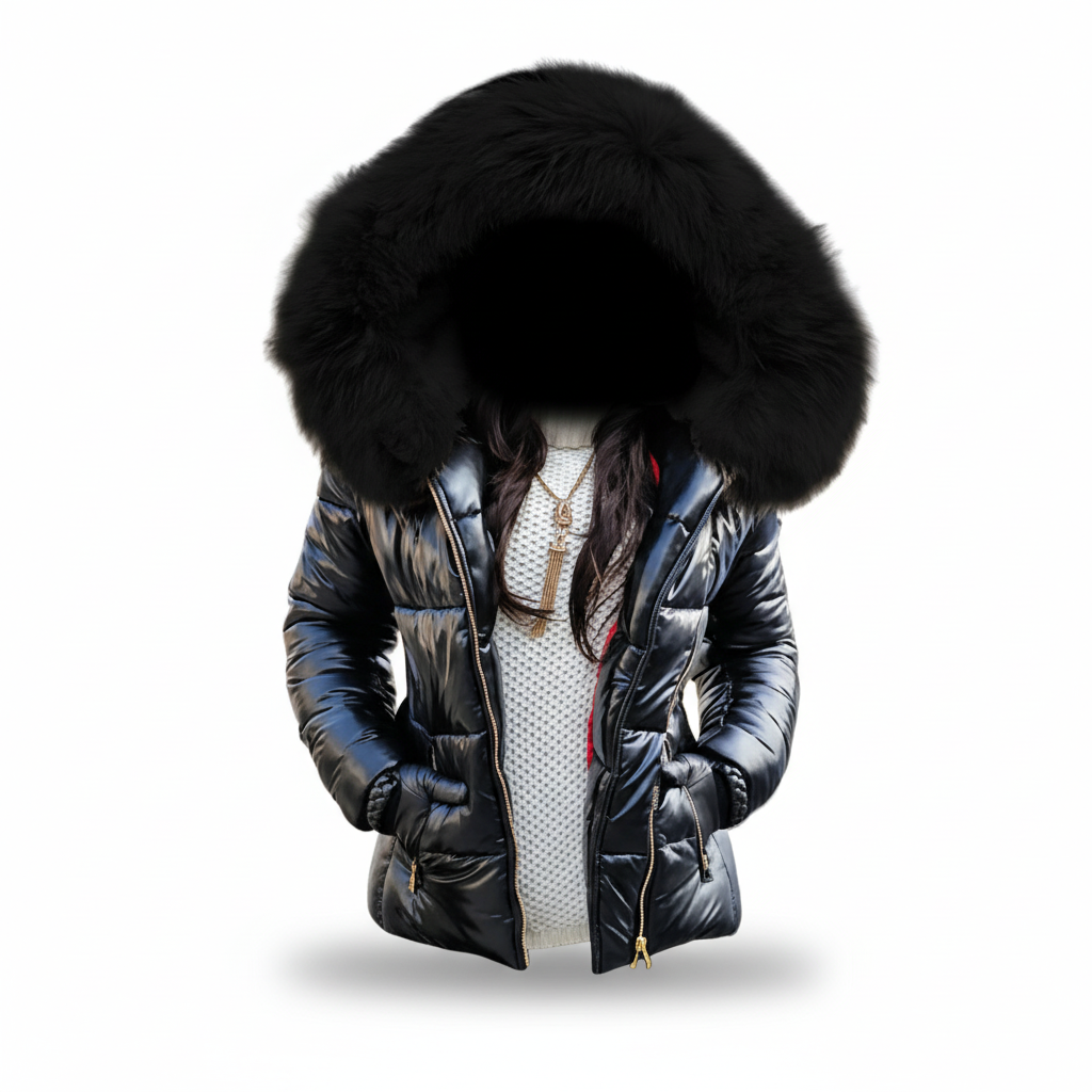 Women's Thick Padded Winter Jacket with Hood, Wind and Water Resistant 7