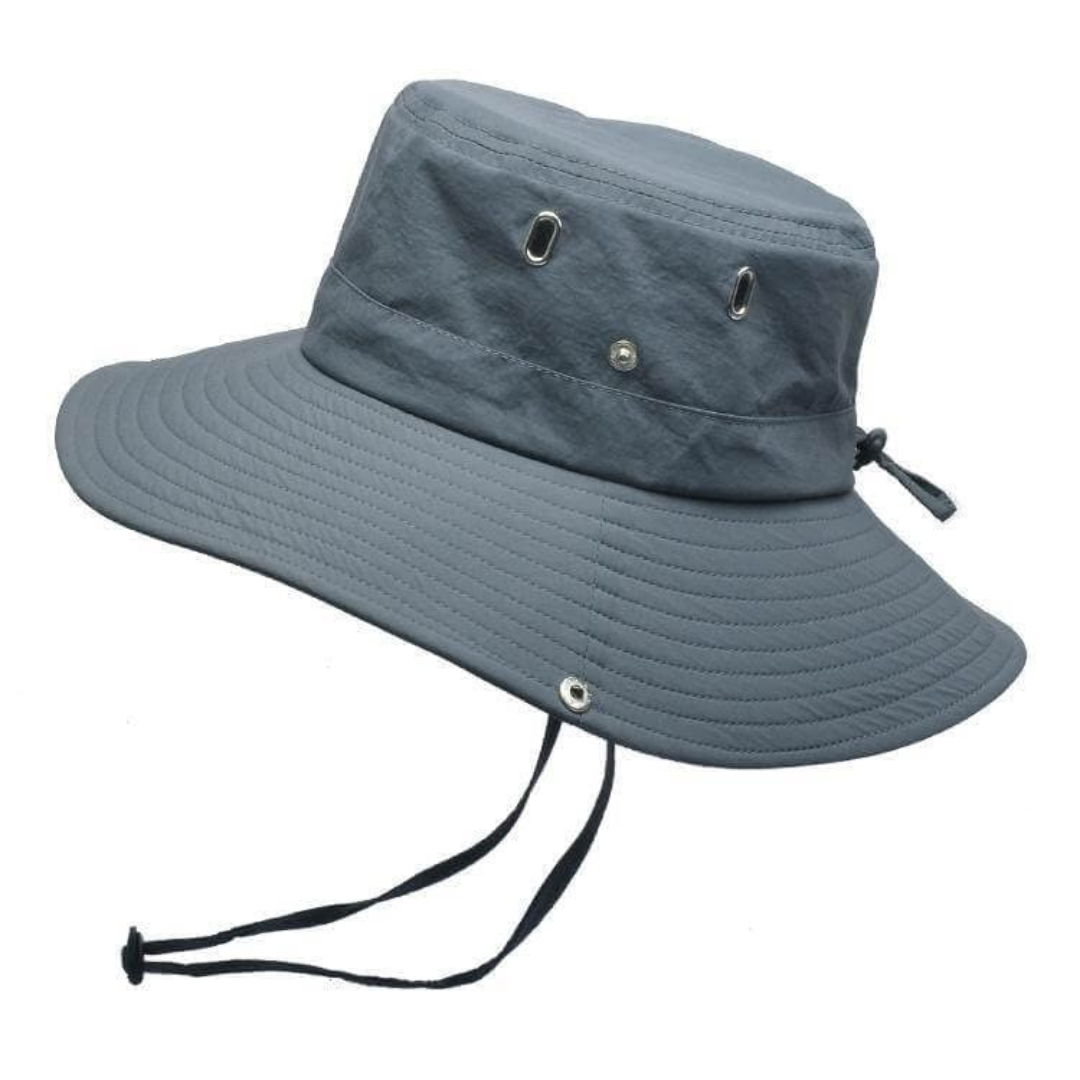 Outdoor Hut Herren UV-Schutz | Wasserabweisender Sonnenhut | Atmungsaktiv & faltbar-Dunkelgrau-Luzern Mode