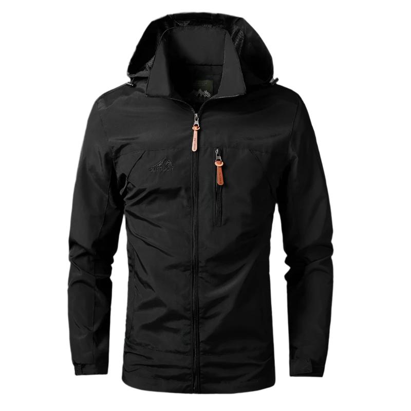 Herrenjacke | Winddicht | Wasserfest | Reißverschluss | Taschen -Schwarz-S-Luzern Mode