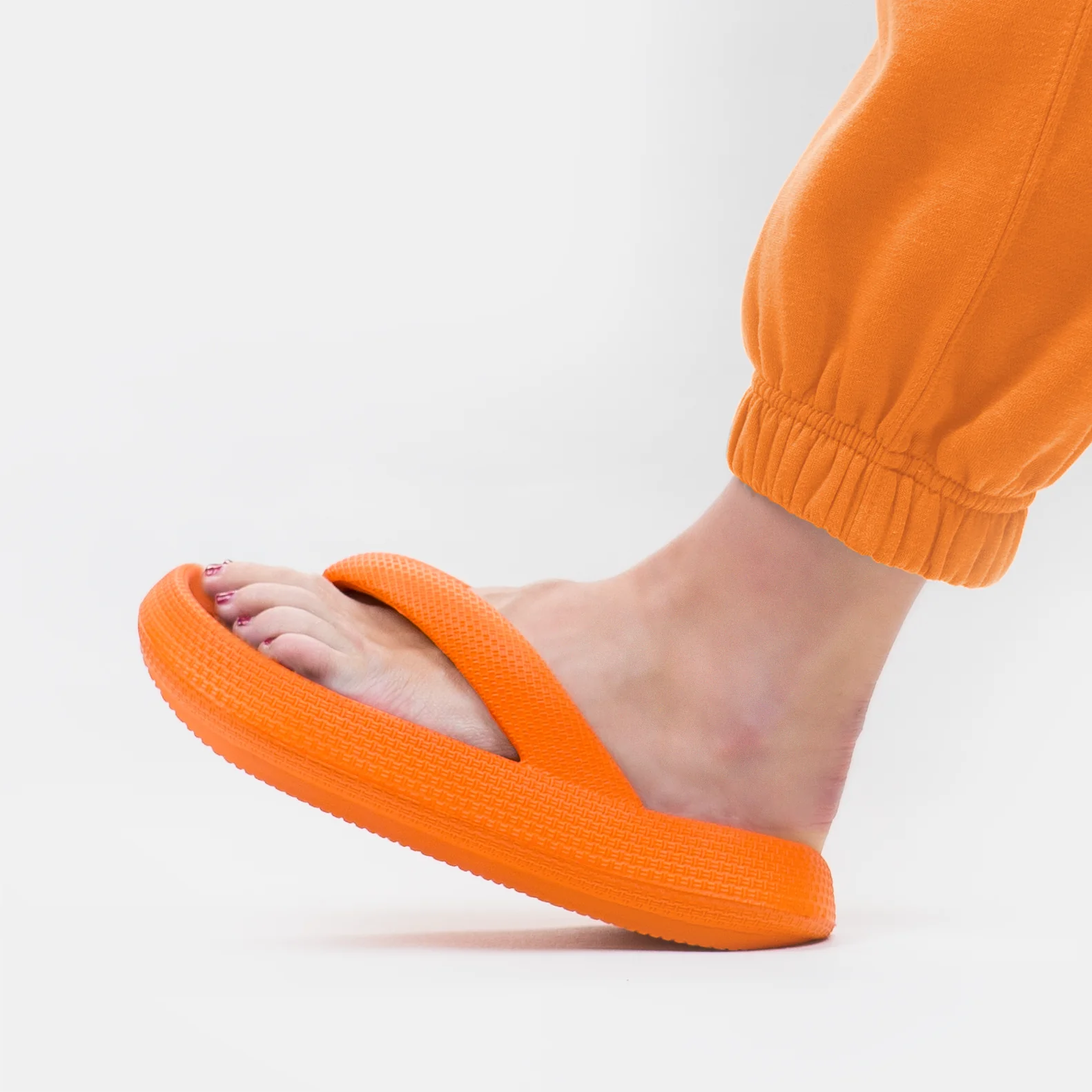 Flip Flops | Unisex | EVA-Schaum | Einfarbig | Schmerzlindernd -Oranje-36-37-Luzern Mode