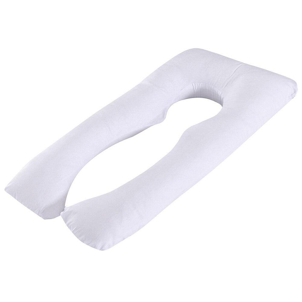 U-förmiges Schwangerschaftskissen, weiß, ergonomisch, bequem, für Seitenschläfer.