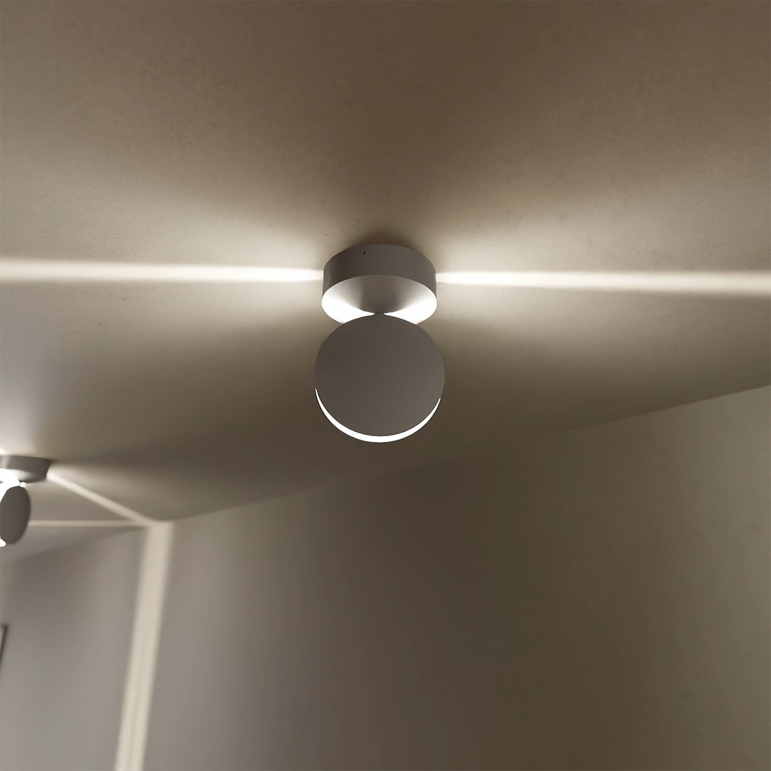 Modern LED Wall Light with 360° Rotating Head and Dual-Beam Square Light Effect 3