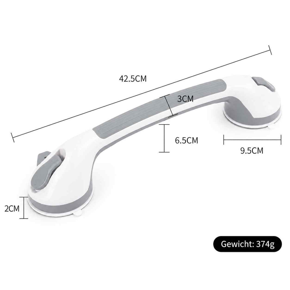 Suction Shower Grab Bar, No-Drill Bathroom Safety Handle, 15.7 in 13