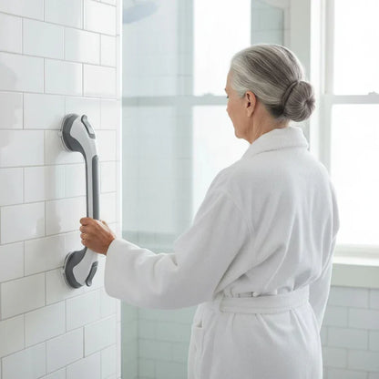 Suction Shower Grab Bar, No-Drill Bathroom Safety Handle, 15.7 in 3