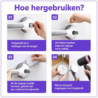 Suction Shower Grab Bar, No-Drill Bathroom Safety Handle, 15.7 in 18