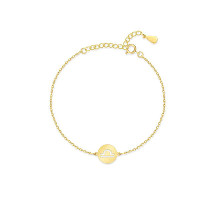 Goldenes Zodiak-Armband mit Waage-Symbol, verstellbare Kette, eleganter Schmuck für Damen.