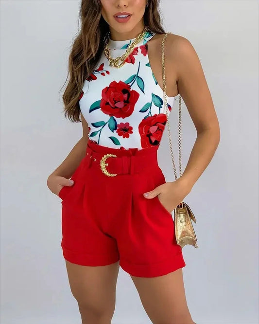 Luftiger Schnitt | floraler Print | weiches Material | zweiteilig | ideal für heiße Tage-Luzern Mode